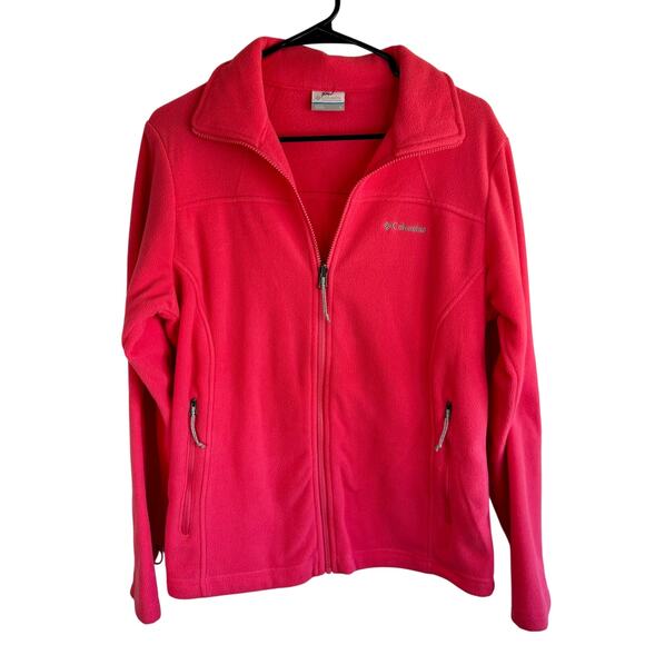 Columbia Womens Size Large Pink Fleece Zip Front Jacket - Picture 1 of 5